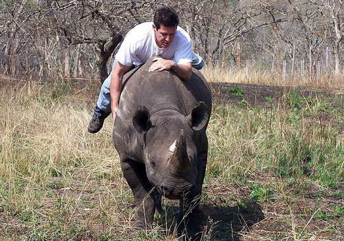 Фермер из ЮАР и носорог