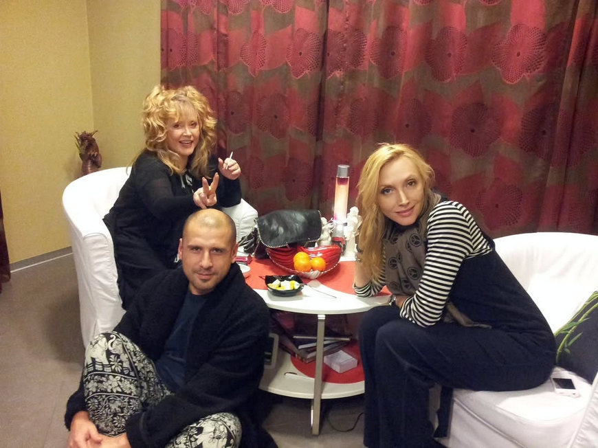 Алла Пугачева и Кристина с А.Лопатиным записывают песню