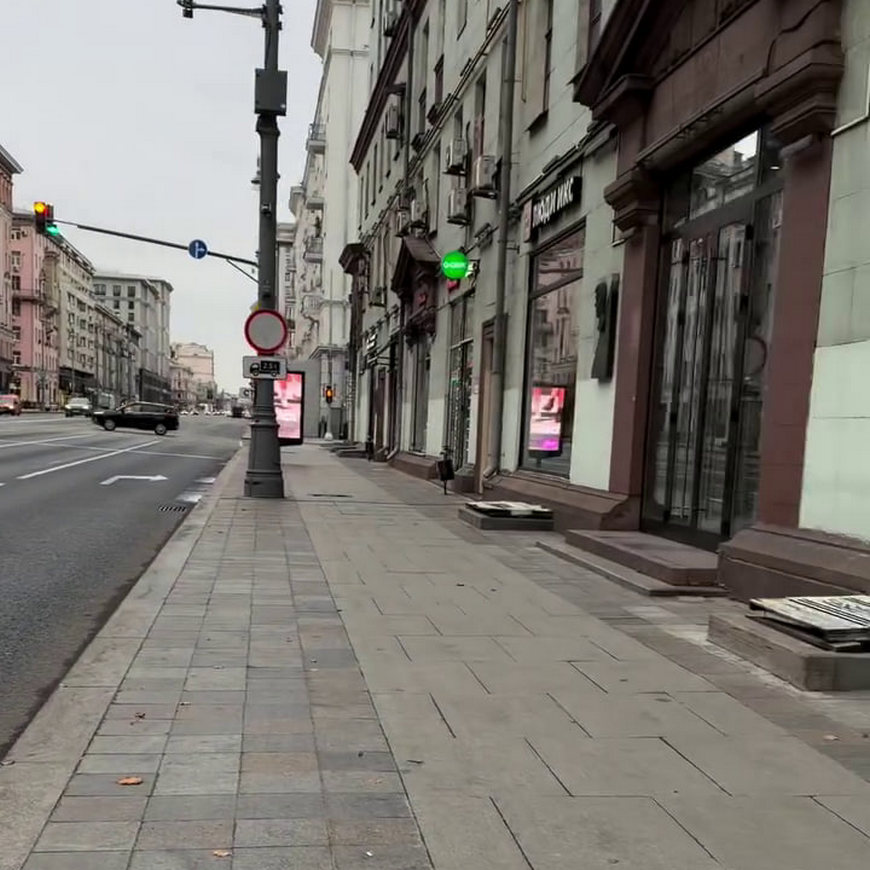 Пегова на пустых улицах Москвы